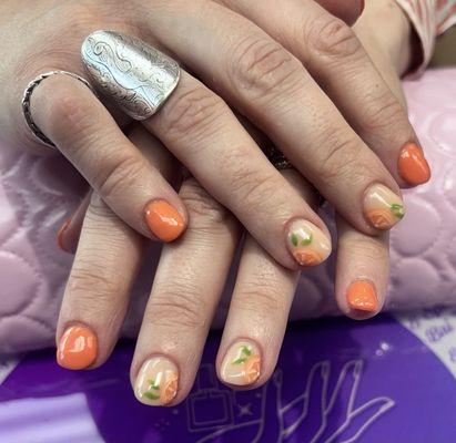 Gel manicure with nail art