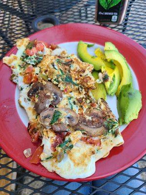 Delicious egg white veggie omelette!