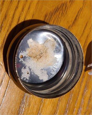 Inside of the salt shaker lid