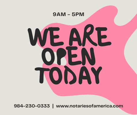 WE ARE OPEN! Call our BRAND NEW number, (984) 230-0333.