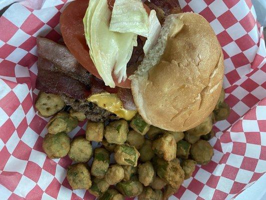 Bacon cheeseburger tray