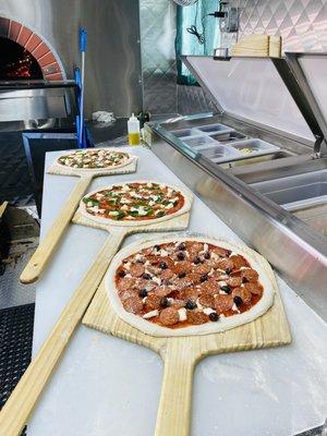 Pizza before going into the oven