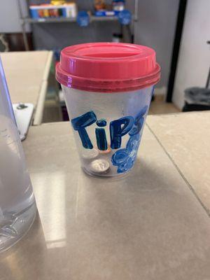 Tip jar.....sure it's been like that for years