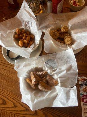 Barrel Bites - Biscuit Beignet, Country Fried Pickles and White cheddar cheese bites