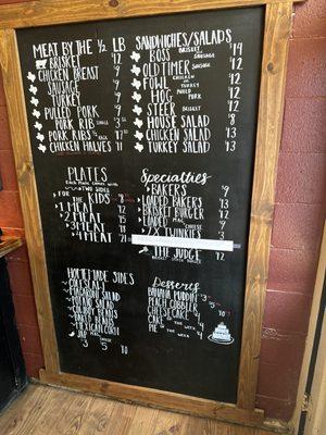 Menu board