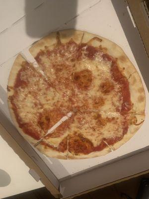 "Pepperoni" pizza with no toppings