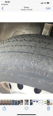 Tire was completely balled and had 2 nails