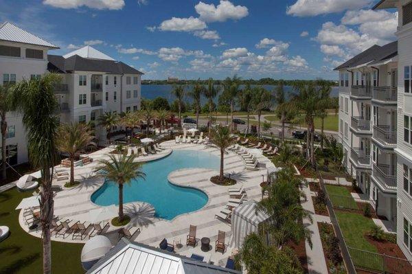 Baldwin Harbor Apartments Travertine Pool Deck