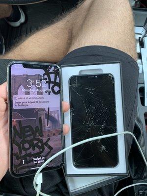 iPhone X screen replacement $140