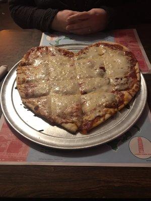 Heart Shaped Pizza, only on Valentine's Day! Always worth the wait.