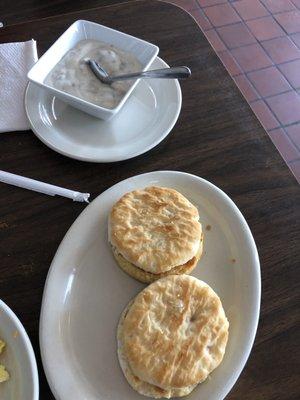 Biscuits with sausage gravy