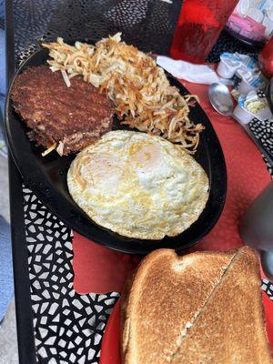 Corned beef hash and eggs