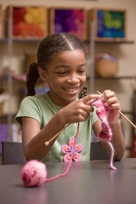 Kids as young as 5 learn to knit at The Handwork Studio