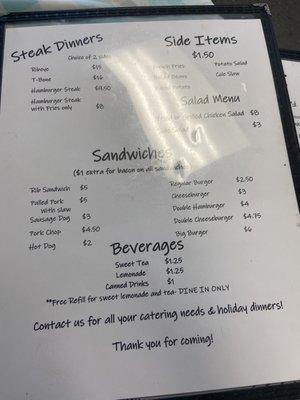 Updated menu; 5/6/22