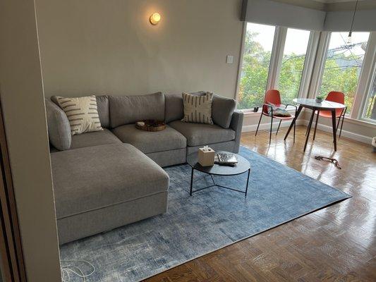 "Tate" sofa works well in our space.