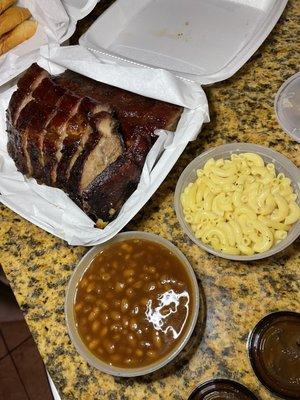 Ribs , Mac n Cheese, & Baked BBQ Beans