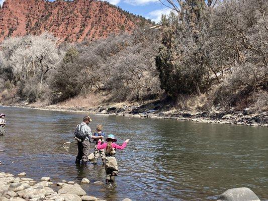 Fly fishing in the Roaring Fork.