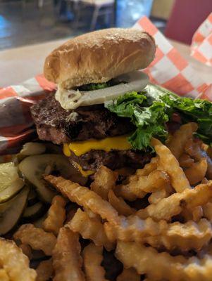 Double Cheeseburger and fries