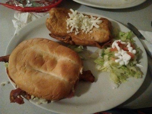 Torta Cubana and a Steak Chimichanga.