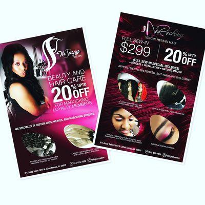 Mention this flyer and get 15% off a custom wig or sew'n bundle pkg