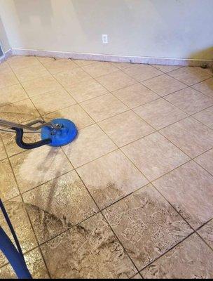 Clean some dirty tile today.
And then we put a sealer on it to keep it clean.