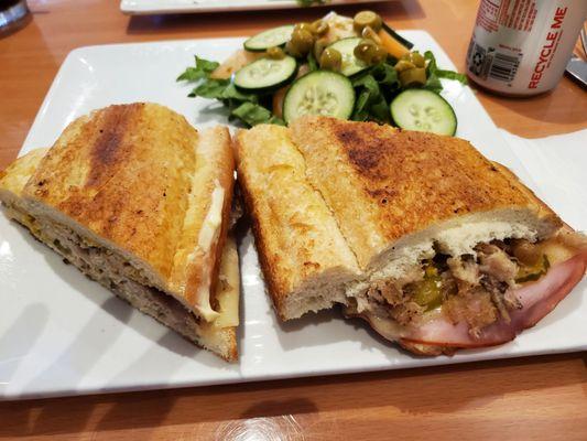 Cuban sandwich with side salad