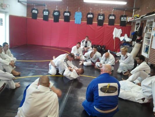 BJJ black belt Trey Martin leading a jiu jitsu fundamentals class