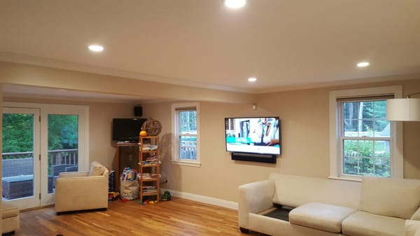 Hingham TV and 4" LED recessed lights.