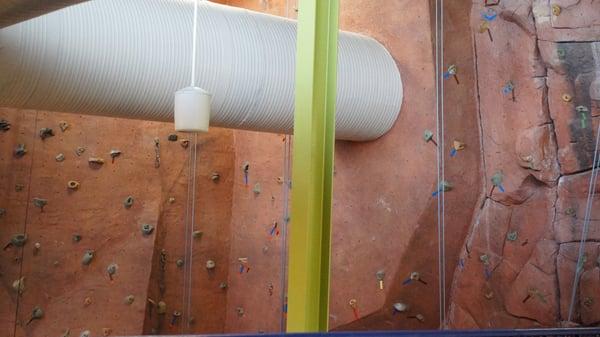 Rock climbing wall.