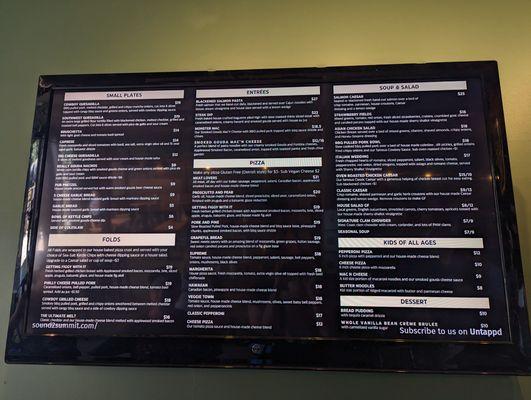 Digital menu board.