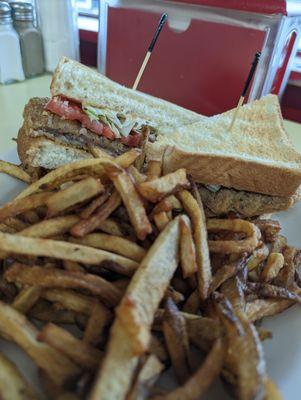 My first ever chicken fried steak sandwich and now I'm hooked! The fries stole the show!