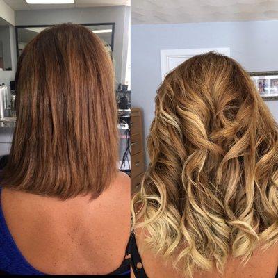 Before and after highlights and Extentions!!!