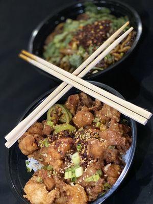 Orange chicken  Beef Stir-fry