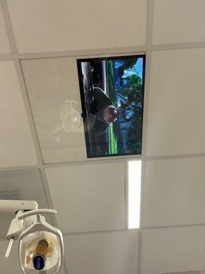 TVs for kids to watch while getting their dental work done.