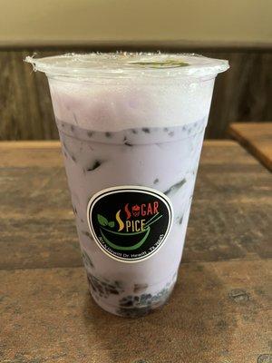 Taro/Red Bean boba drink