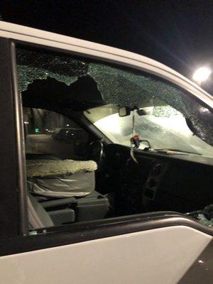 Vehicle broken into.