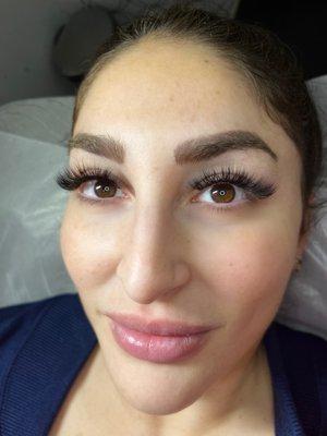 This gorgeous clients doesn't need to fuss with mascara anymore thanks to lash extensions!