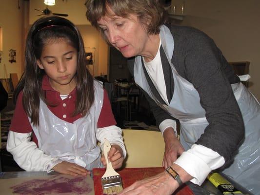 Artistic Director, Judy Anderson works with a Learning Lab youth