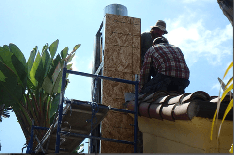 Above Roofline Lath, Stucco, Chase Cover, Chimney Cap