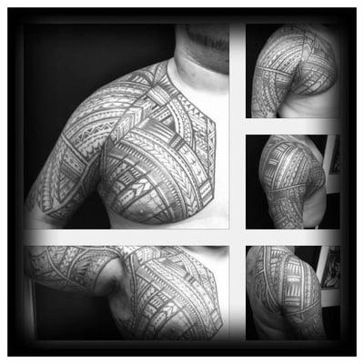 Free Hand Polynesian Tattoo by Jacob Hanks