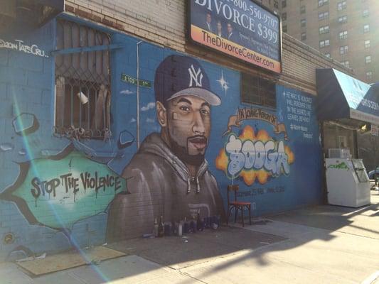 Memorial on the 105th Street side of the New Oxford Deli. Stop the Violence!