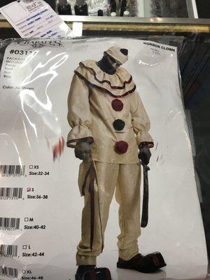 Hey! We found the creepy clown costume we wanted!