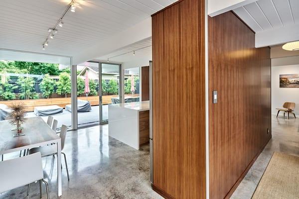 Full kitchen remodel for this Eichler in Willow Glen. We designed, built, and installed the kitchen and bathroom vanity for this customer.