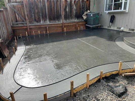 Stamped concrete patio