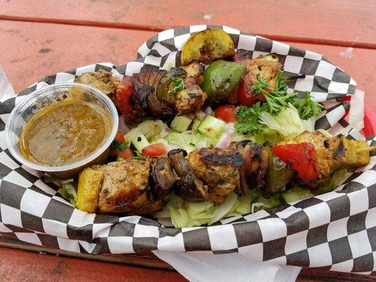 Chicken Kabob salad