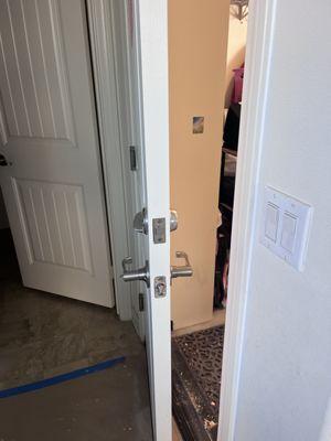 After repairing the damaged door.