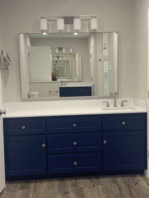 Second vanity, and check out cool floors!