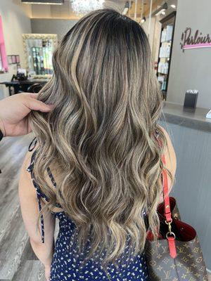 Balayage with lowlights, by Jen K.