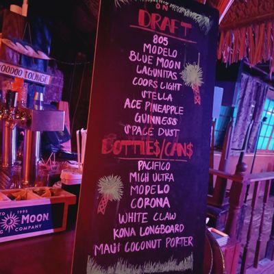 Drinks/ Beers menu