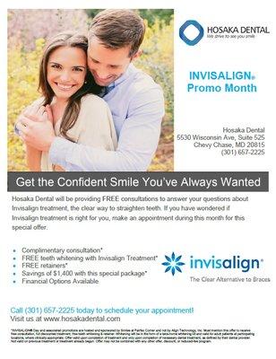 Wondered about the benefits of Invisalign but never acted on it? Now is the time! December is our Invisalign promo month! Schedule today!